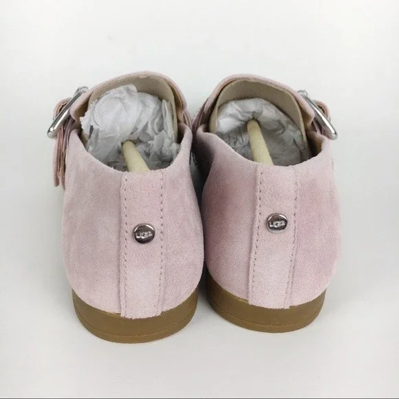 UGG Womens Size 5 Charlotte‎ Pink Suede Leather Moc Toe Slip On Loafers Shoes - Picture 5 of 8